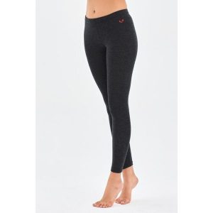 Norte - Ocieplane Legginsy z 100% Wełny Merino (195 g/m²). Szare legginsy WOOLONA, bez wzorów, z wełny. W wyprzedaży za 288,00 zł.
