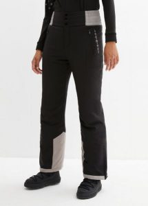 Spodnie narciarskie termoaktywne i nieprzemakalne, z wysoką talią, Straight. Czarne spodnie sportowe bonprix, bez wzorów, z polaru, narciarskie. Za 239,99 zł.