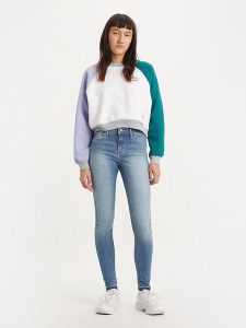 Levi's Dżinsy - Super Skinny fit - w kolorze niebieskim rozmiar: W27/L30. Niebieskie jeansy Levi's®, z aplikacjami, z podwyższonym stanem. Za 135,49 zł.