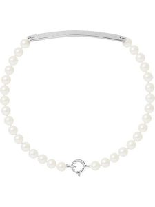 Pearl Addict Bransoletka "Love Gourmette" z perłami w kolorze białym rozmiar: onesize. Białe bransoletki Pearl Addict, z perłą, srebrne. Za 202,03 zł.