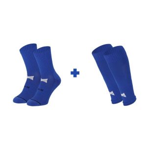 Skarpety piłkarskie + top - 2 x 2 pary. Niebieskie skarpetki XTREME, bez wzorów, z elastanu. Za 228,29 zł.