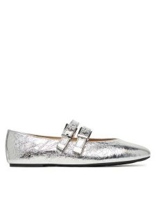 MICHAEL Michael Kors Baleriny Rowen Flex Ballet 40R6RWFP1M Srebrny. Szare balerinki MICHAEL Michael Kors, bez wzorów, ze skóry, bez obcasa, bez zapięcia. Za 474,99 zł.