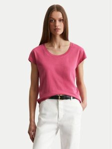 Marc O'Polo T-Shirt 516 2100 50073 Różowy Regular Fit. Czerwone t-shirty Marc O'Polo, m, bez wzorów, z bawełny, bez kołnierzyka, bez ramiączek. Za 109,99 zł.