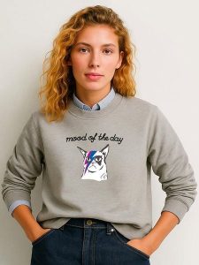 WOOOP Bluza "Mood of the day" w kolorze szarym rozmiar: M. Szare bluzy Wooop, m, bez wzorów, z bawełny, bez kaptura. Za 111,95 zł.