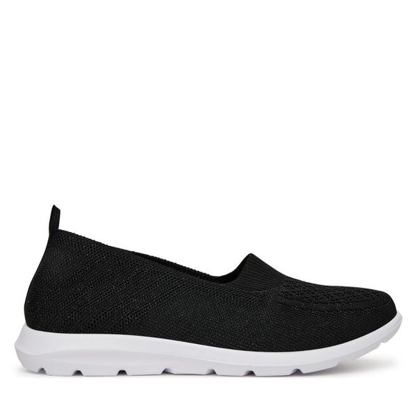 Półbuty JENNY. Czarne półbuty Jenny, bez wzorów, bez obcasa, na płaskiej podeszwie, bez zapięcia. Za 69,99 zł.