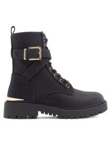 DeeZee Trapery Hermia H58022-1A Czarny. Czarne buty zimowe DeeZee, z syntetyku, bez obcasa, bez zapięcia. Za 143,99 zł.