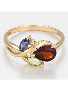 DIAMANTA Złoty pierścionek "Lys Précieux" z diamentami rozmiar: 50. Brązowe pierścionki DIAMANTA, z diamentem, złote. Za 790,67 zł.