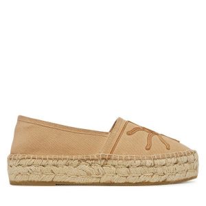 Espadryle Genuins. Brązowe espadryle Genuins, bez wzorów, bez obcasa. Za 239,99 zł.