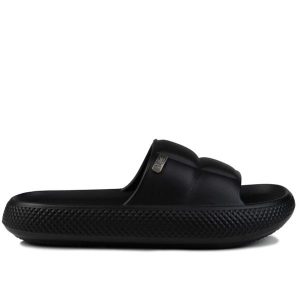 Klapki damskie sportowe Lee MAYA SLIDER WOMEN LOW. Czarne klapki Lee, bez wzorów, z materiału, bez obcasa. Za 89,00 zł.