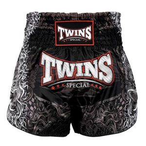Szorty do boksu tajskiego Booster Fight Gear TTBL Rangda. Czarne szorty TWINS, bez wzorów, sportowe. Za 420,50 zł.