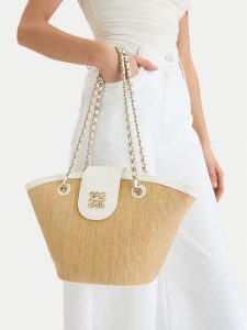 Nine West Torebka CEO-Tribeca Dream-LDA 8917 Beżowy. Brązowe torebki klasyczne Nine West, bez wzorów, z materiału, bez dodatków. Za 269,99 zł.