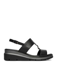 Lasocki Sandały CEO-EST-ETNA-03 Czarny. Czarne sandały Lasocki, bez wzorów, ze skóry, bez obcasa, na koturnie, bez zapięcia. Za 179,99 zł.