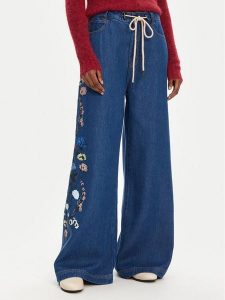 Munthe Jeansy Obey 252141025203 Niebieski Wide Leg. Niebieskie jeansy Munthe, bez wzorów, z jeansu. Za 699,99 zł.