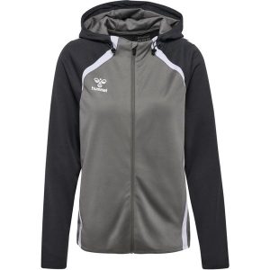 Damska bluza z kapturem na zamek Hummel Lead 2.0. Szare bluzy Hummel, bez wzorów, z dresówki, z kapturem. W wyprzedaży za 232,50 zł.