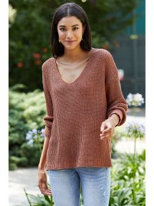 Milan Kiss Sweter w kolorze brązowym rozmiar: L. Brązowe długie swetry Milan Kiss, l, z wełny, bez kołnierzyka. Za 133,57 zł.