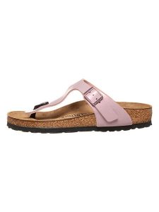 Birkenstock Japonki "Gizeh" w kolorze lawendowym rozmiar: 37. Różowe klapki Birkenstock, bez wzorów, z otwartym noskiem, bez obcasa. Za 204,96 zł.