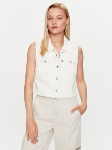 Levi's® Kamizelka Xs A4855-0001 Biały Slim Fit. Białe kamizelki s, bez wzorów, z bawełny, bez kołnierzyka, bez ramiączek, bez kaptura. Za 399,99 zł.