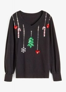 Cienki sweter. Czarne swetry klasyczne bonprix, bez kołnierzyka. Za 109,99 zł.
