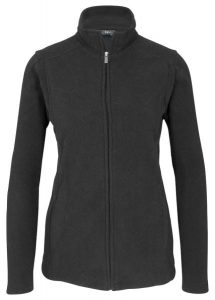 Bluza rozpinana z polaru ze stójką. Czarne bluzy bonprix, bez wzorów, z polaru, bez kaptura. Za 99,99 zł.