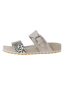 Timberland Skórzane klapki "Malibu Waves 2" w kolorze beżowym rozmiar: 37,5. Brązowe klapki Timberland, bez wzorów, z otwartym noskiem, bez obcasa. Za 153,71 zł.