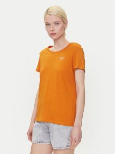 Mustang T-Shirt Alma 1016155 Pomarańczowy Regular Fit. Brązowe t-shirty Mustang, xl, bez wzorów, z bawełny, bez kołnierzyka, bez ramiączek. Za 49,99 zł.