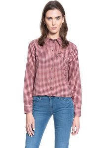 DAMSKA KOSZULA MATERIAŁOWA WRANGLER EXPLORER SHIRT PYRAMID SAND W5R05HC01 112130300. Koszule Wrangler, s, bez wzorów, z materiału, bez kołnierzyka, bez ramiączek. Za 129,99 zł.