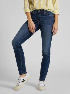 Lee Dżinsy - Slim fit - w kolorze granatowym rozmiar: W27/L31. Niebieskie jeansy Lee, z aplikacjami. Za 171,28 zł.