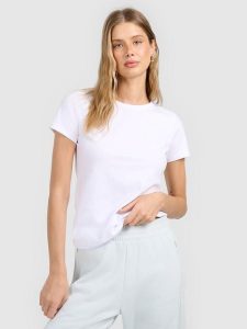 4F T-shirt slim gładki damski - biały XS. Białe t-shirty 4f, l, bez wzorów, bez kołnierzyka, bez ramiączek. Za 49,99 zł.