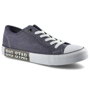 Granatowe Trampki Big Star Damskie Modne Obuwie. Niebieskie trampki Big Star, bez wzorów, bez zapięcia. Za 89,99 zł.