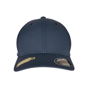 Czapka Z Daszkiem Z Poliestru Z Recyklingu. Niebieskie czapki FLEXFIT, bez wzorów. Za 85,99 zł.