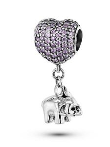 CHARM'S Srebrny charms z cyrkoniami rozmiar: onesize. Różowe zawieszki CHARM'S, z cyrkonią, srebrne. Za 149,31 zł.