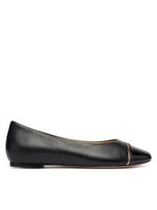 Caprice Baleriny 9-22107-46 Czarny. Czarne balerinki Caprice, bez wzorów, ze skóry, bez obcasa, bez zapięcia. Za 226,99 zł.