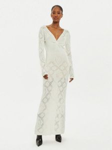 TWINSET Sukienka dzianinowa 242TP3451 Biały Slim Fit. Białe sukienki Twinset, xl, bez wzorów, z dzianiny, bez kołnierzyka, bez ramiączek. Za 629,99 zł.