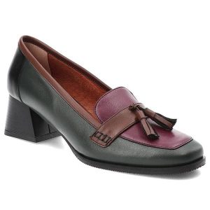 Zielone Półbuty Armodo Eleganckie Skórzane Buty Na Obcasie. Zielone półbuty Armodo, z aplikacjami, ze skóry, bez obcasa, na obcasie, bez zapięcia. Za 369,00 zł.