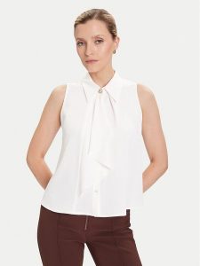 Rinascimento Bluzka CFC0125089003 Biały Regular Fit. Białe bluzki Rinascimento, xs, bez wzorów, z syntetyku, bez kołnierzyka, bez ramiączek. Za 339,99 zł.