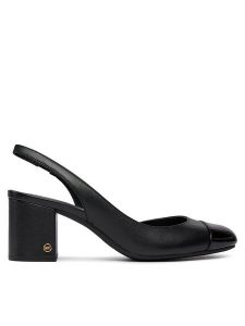 MICHAEL Michael Kors Sandały Perla Flex Sling Pump 40R4PLMP1L Czarny. Czarne sandały MICHAEL Michael Kors, bez wzorów, ze skóry, bez obcasa, na słupku, bez zapięcia. Za 449,99 zł.