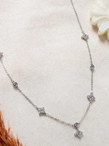 Lodie Silver Posrebrzany naszyjnik z elementami ozdobnymi - dł. 42 cm rozmiar: onesize. Szare naszyjniki Lodie Silver, z cyrkonią, metalowe. Za 73,99 zł.