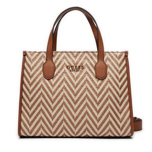 Torebka Guess. Brązowe torebki klasyczne Guess, z aplikacjami, bez dodatków. Za 359,99 zł.