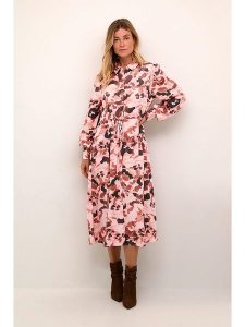 Cream Sukienka "Elena" w kolorze czarno-jasnoróżowym rozmiar: 34. Różowe sukienki Cream, na co dzień, bez wzorów, z wiskozy, bez kołnierzyka, bez ramiączek, midi, proste. Za 153,71 zł.