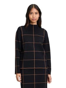 Betty Barclay Sweter w kolorze czarno-pomarańczowym rozmiar: 44. Czarne swetry oversize Betty Barclay, bez wzorów, ze splotem, bez ramiączek. Za 165,99 zł.