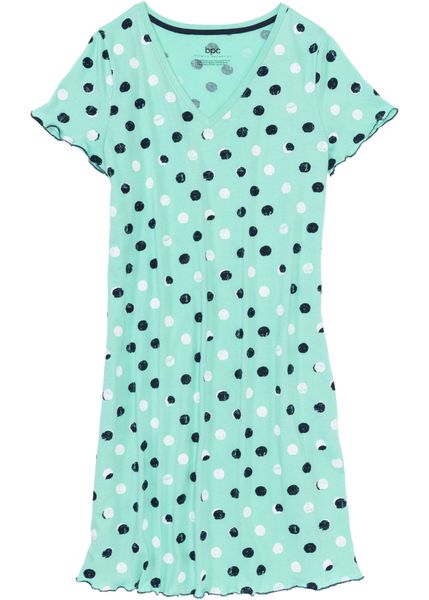 Krótka koszula nocna z bawełny organicznej. Zielone koszule nocne bonprix, bez wzorów, z bawełny, bez ramiączek. Za 57,99 zł.