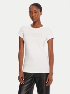 Armani Exchange T-Shirt XW001349 AF17173 U0002 Biały Regular Fit. Białe t-shirty Armani Exchange, xxl, bez wzorów, z bawełny, bez kołnierzyka, bez ramiączek. Za 249,99 zł.