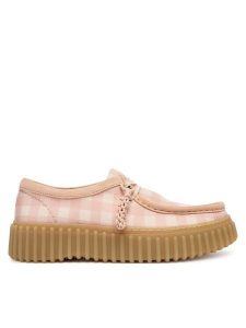Clarks Półbuty Torhill Bee 26186298 Różowy. Czerwone półbuty Clarks, bez wzorów, z materiału, bez obcasa, na płaskiej podeszwie, bez zapięcia. Za 441,99 zł.