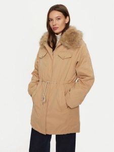 Guess Parka Lucie W4BL45 WGK30 Beżowy Regular Fit. Brązowe kurtki Guess, xs, z aplikacjami, z syntetyku, bez kaptura. Za 589,99 zł.