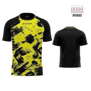 Koszulka Givova Art Sports Fluo Żółto-Czarna Rozmiar L. Czarne bluzki Givova, l, bez wzorów, z poliesteru, sportowe, bez kołnierzyka, bez ramiączek. Za 84,95 zł.