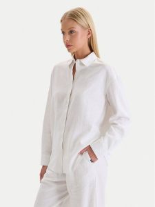 Nautica Koszula W126-NALST-1019- 01X Biały Regular Fit. Białe koszule Nautica, m, bez wzorów, z wiskozy, bez kołnierzyka, bez ramiączek. Za 139,99 zł.