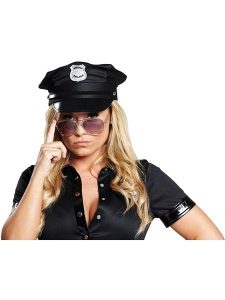 Rubie`s Czapka "Police Cap" w kolorze czarnym rozmiar: 57 cm. Czarne czapki bez wzorów, z materiału. Za 30,71 zł.