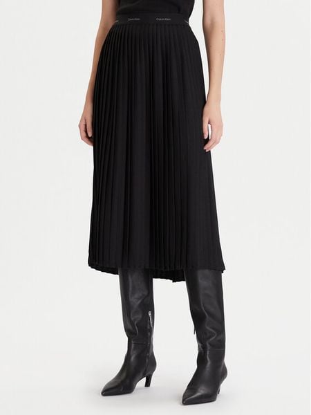 Calvin Klein Spódnica plisowana LV044D632G Czarny Regular Fit. Czarne spódnice Calvin Klein, l, bez wzorów, z syntetyku. Za 449,99 zł.
