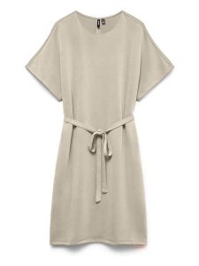 Vero Moda Sukienka w kolorze szarobrązowym rozmiar: S. Brązowe sukienki Vero Moda, na co dzień, s, bez wzorów, z tkaniny, bez kołnierzyka, bez ramiączek, mini, proste. Za 119,95 zł.