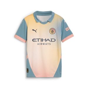 Młodzieżowa koszulka Manchester City 24/25 PUMA Rosebay Bold Blue Pink. Czerwona bluzki Puma, m, bez wzorów, młodzieżowe, bez kołnierzyka, bez ramiączek. W wyprzedaży za 260,75 zł.